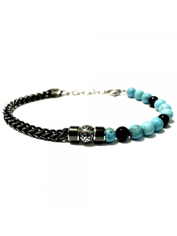 bracciale pietre uomo e acciaio bcc2973