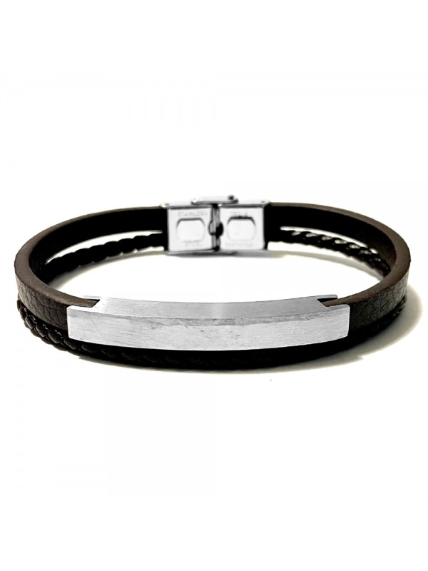 bracciale uomo pelle marrone bcc2976