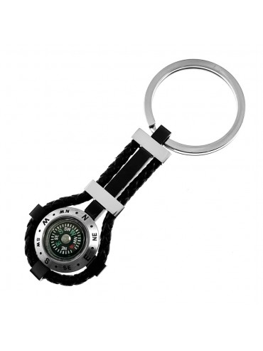 portachiavi bussola uomo acciaio pelle prt0159