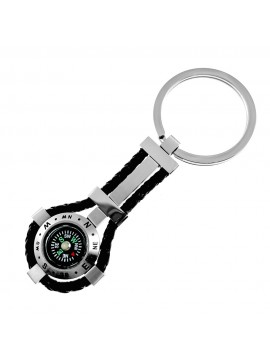 portachiavi bussola uomo acciaio pelle prt0161