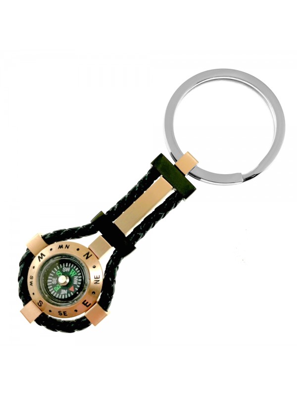 portachiavi bussola uomo acciaio pelle prt0163