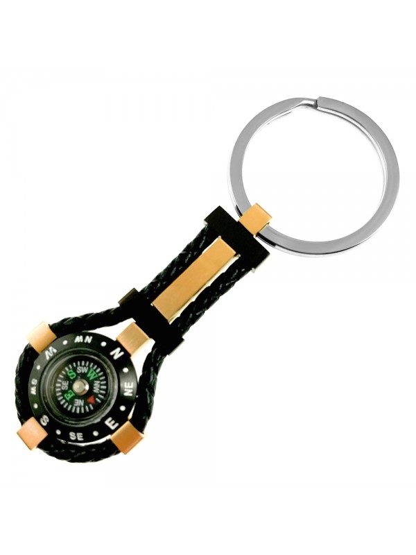 portachiavi bussola uomo acciaio pelle prt0164