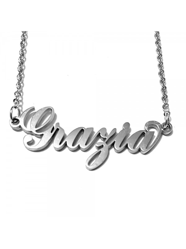 collana con nome Grazia acciaio cll2041