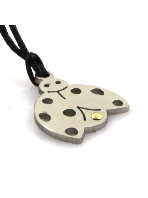 Collana con coccinella in acciaio
