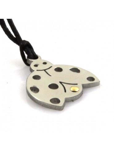 Collana con coccinella in acciaio