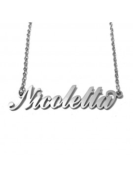 collana con nome Nicoletta acciaio cll2065