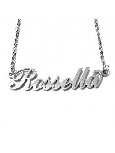 collana con nome Rossella acciaio cll2076