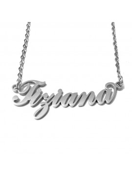 collana con nome Tiziana acciaio cll2081