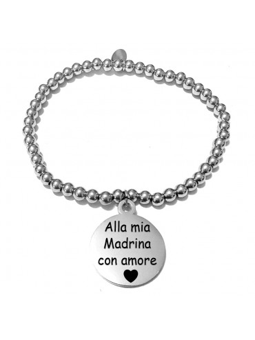 bracciale madrina con frase acciaio bcc3020