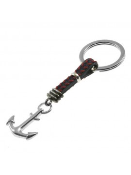 Portachiavi uomo ancora acciaio pelle prt0188