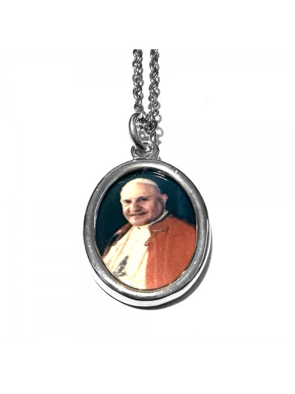 collana con papa giovanni xxiii in argento 925 cll2155