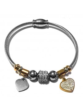 bracciale con cuore donna acciaio e strass bcc3041
