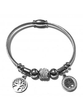 bracciale albero della vita donna acciaio e strass bcc3042