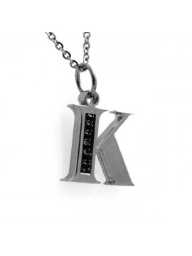 Collana con lettera iniziale k in acciaio