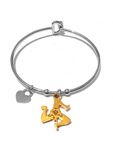 Bracciale donna con trinacria siciliana sicilia - bcc0036