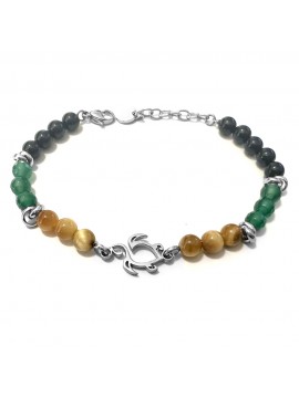 bracciale uomo donna con tartaruga in acciaio e pietre bcc2579